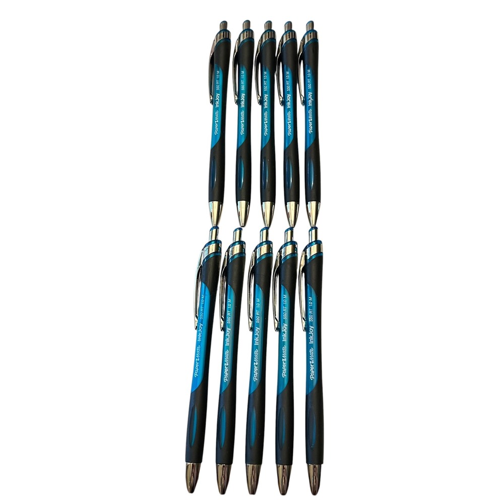 NEW Paper Mate InkJoy 550 RT Blue Retractable Ballpoint Pens 1.0mm Medium 10 Pk